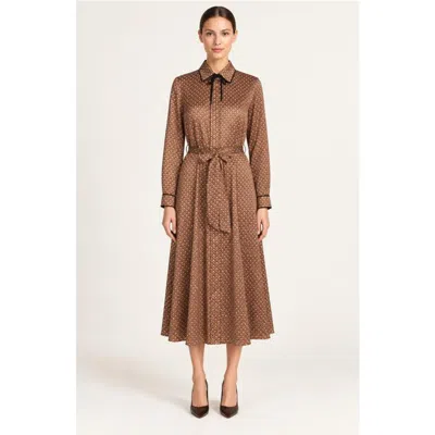 Dea Kudibal Estelladea Silk Belted Shirt Dress In Brown
