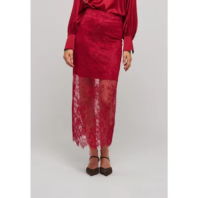 Dea Kudibal High Waist Midi Skirt In Red
