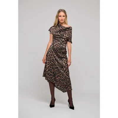 Dea Kudibal Jacintadea Draped Asymmetric Midi Dress In Multi