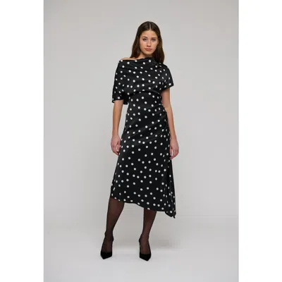 Dea Kudibal Jacintadea Draped Asymmetric Midi Dress In Black