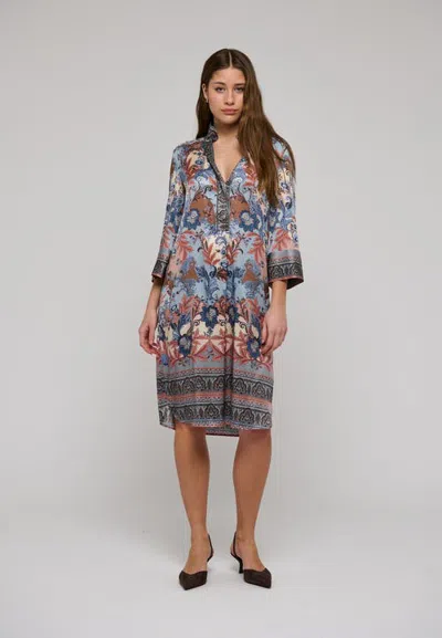 Dea Kudibal Kamillesdea Silk Knee Length Tunic Dress In Blue