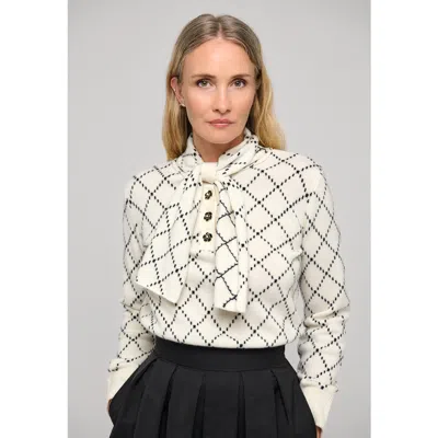 Dea Kudibal Krystledea Merino Agryle Tie Neck Jumper In Multi