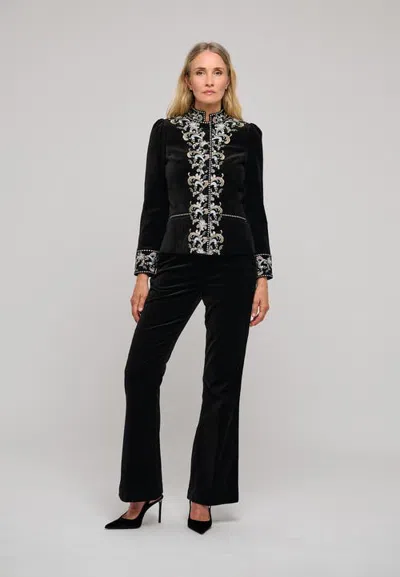 Dea Kudibal Lexidea Velvet Embroidered Blazer In Black