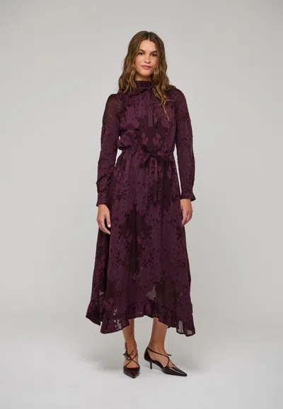 Dea Kudibal Lyciadea Floral Midi Tie Neck Dress In Purple