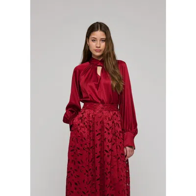 Dea Kudibal Madelainedea Silk Tie Neck Blouse In Brown