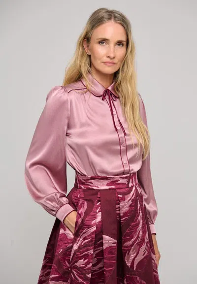 Dea Kudibal Margitdea Silk Collard Shirt In Pink