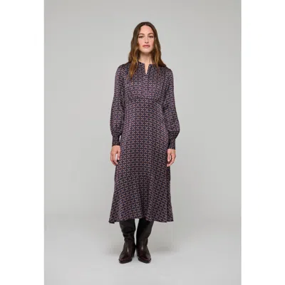 Dea Kudibal Rudydea Draped Silk Geometric Midi Dress In Purple