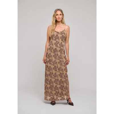 Dea Kudibal Simonadea Embroidered Floral Maxi Dress In Brown