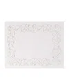 Dea Linen Embroidered Scroll Placemat In White