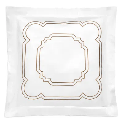 Dea Luxury Linens Artemide Embroidery Euro Sham In Mocha Embroidery