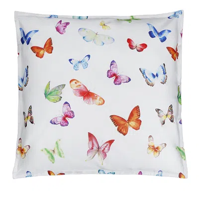 Dea Luxury Linens Dea Palm Beach Farfalle Butterfly Sateen Euro Sham In Multicolor