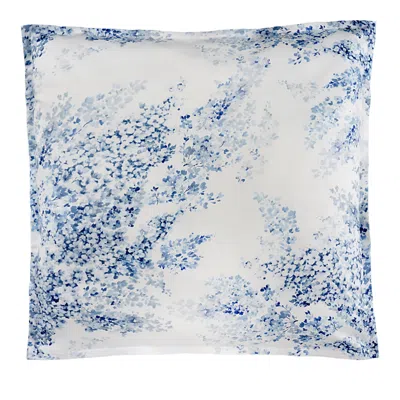 Dea Luxury Linens Dea Palm Beach Glicine Floral Print Euro Sham In Iceblue