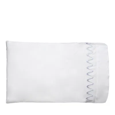 Dea Luxury Linens Dea Palm Beach Pelago Embroidery Pillowcase Pair, King In White/ice
