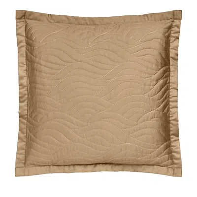 Dea Luxury Linens Dea Palm Beach Pelago Quilted Euro Sham In Mocha