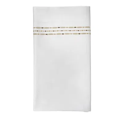 Dea Luxury Linens Dea Palm Beach Sole Embroidered Pillowcase Pair, King In White/graphite