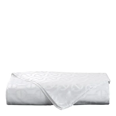 Dea Luxury Linens Dea Palm Beach Tc Chaine Jacquard Duvet Cover, Queen In White