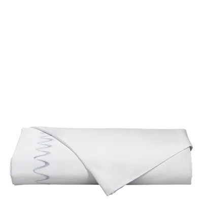 Dea Luxury Linens Dea Palm Beach Tc Pelago Embroidery Duvet Cover, King In White/ice