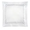 Dea Luxury Linens Dea Palm Beach Tc Pelago Embroidery Euro Sham In White/ice