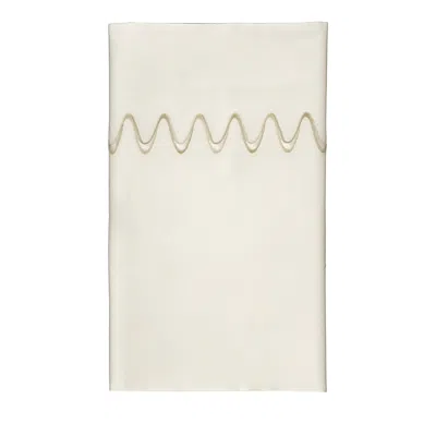 Dea Luxury Linens Dea Palm Beach Tc Pelago Embroidery Flat Sheet, King