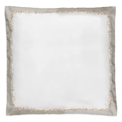 Dea Luxury Linens Incanto Embroidery Euro Sham In Gray