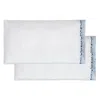 Dea Luxury Linens Incanto Embroidery King Pillowcase, Pair In Blue