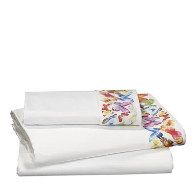 Dea Luxury Linens Palm Beach Farfalle Butterfly Sateen Sheet Set, King In Multicolor