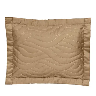 Dea Luxury Linens Pelago Quilted Boudoir Sham In Mocha