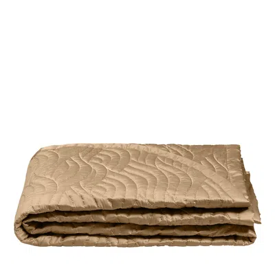 Dea Luxury Linens Pelago Quilted Coverlet, Queen In Mocha