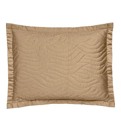 Dea Luxury Linens Pelago Quilted Standard Sham In Mocha