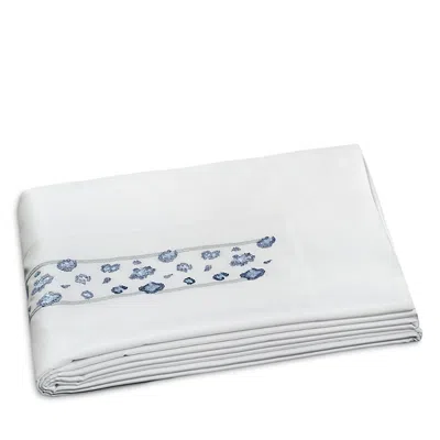 Dea Luxury Linens Timothy Corrigan For Dea Animale Embroidered Flat Sheet, King In Blue