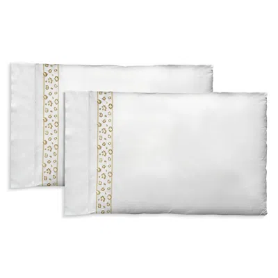 Dea Luxury Linens Timothy Corrigan For Dea Animale Embroidered Pillowcase, King, Set Of 2 In Warm Colonial Grey