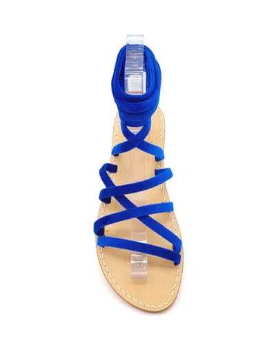 Dea Sandals Blue Velvet Gladiator Sandals