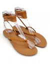 Dea Sandals Brown Braid Slave Sandals In Brown