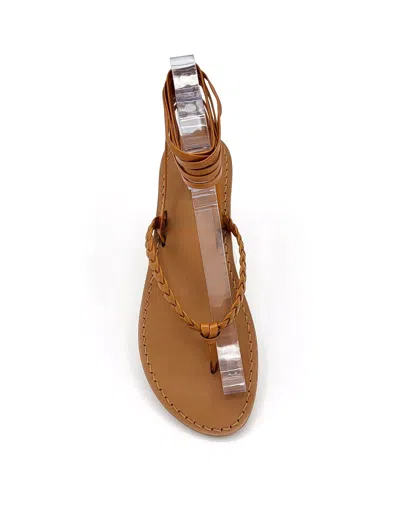 Dea Sandals Brown Braid Slave Sandals