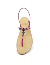 Dea Sandals Fuxia Spring Jewel Sandals In Fuxia, Rose, Crystal