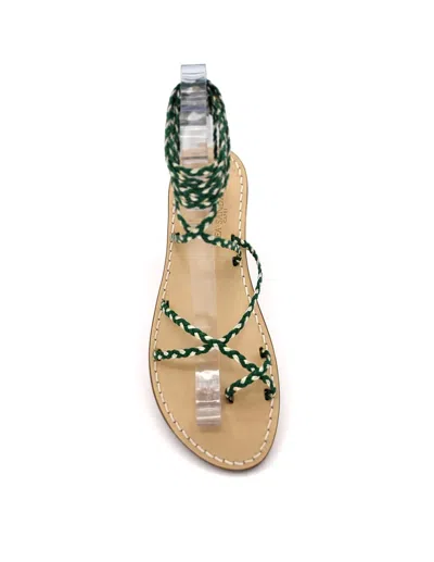 Dea Sandals Green Gold Slave Sandals In Green, Platinum Gold
