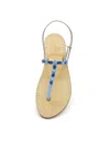 Dea Sandals Linear Light Blue Jewel Sandals In Light Blue, Denim Blue, Sky Blue, Crystals