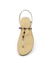Dea Sandals Marechiaro Purple Jewel Sandals In Platinum Gold Laminated, Purple