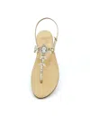 Dea Sandals Marina Grande Big Crystal Jewel Sandals In Platinum Gold Laminated, Crystal