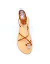 Dea Sandals Orange And Caramel Leather Gladiator Sandals In Caramel, Orange