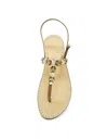 Dea Sandals Pizzolungo Amber Gold Jewel Sandals In Leather, Amber, Platinum Gold Laminated