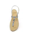 Dea Sandals Queen Light Blue Jewel Sandals In Sky Blue, Crystal