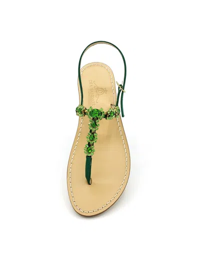 Dea Sandals Sixth Sense Green Jewel Sandals In Forest Green, Green