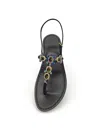 Dea Sandals Via Krupp Rainbow Jewel Sandals In Black, Crystal