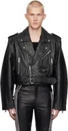 DEADWOOD BLACK DORMI LEATHER JACKET