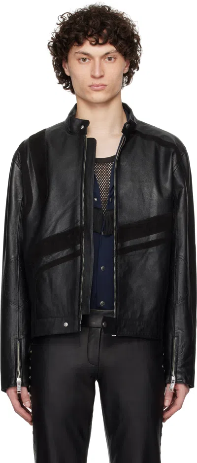 Deadwood Black Hiro Leather Biker Jacket