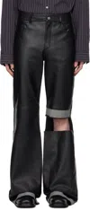 Deadwood Black Slacker Leather Pants In Black/black