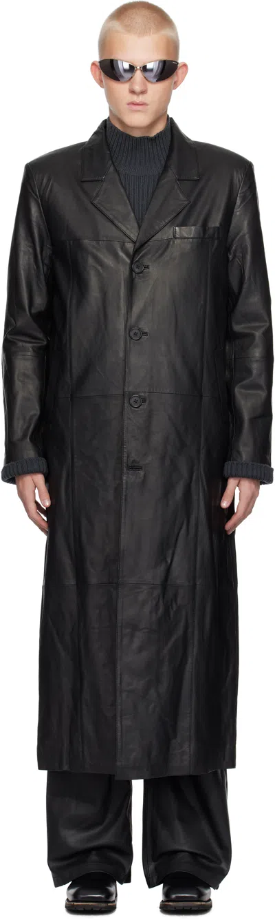 Deadwood Black Vargen Leather Coat