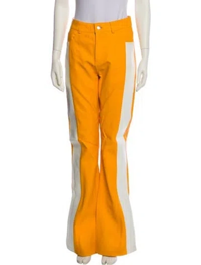 Pre-owned Deadwood Colorblock Pattern Wide Leg Pants In Yellow