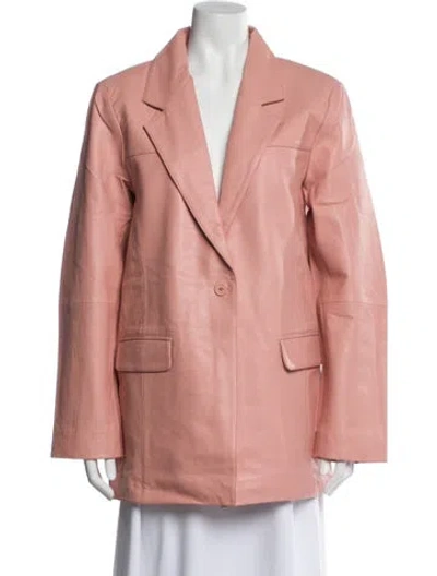 Pre-owned Deadwood Lamb Leather Blazer In Pink